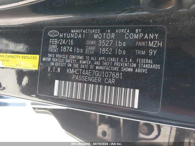 Hyundai dohc gdi gamma 2016 KMHCT4AE7GU107681 Image 21