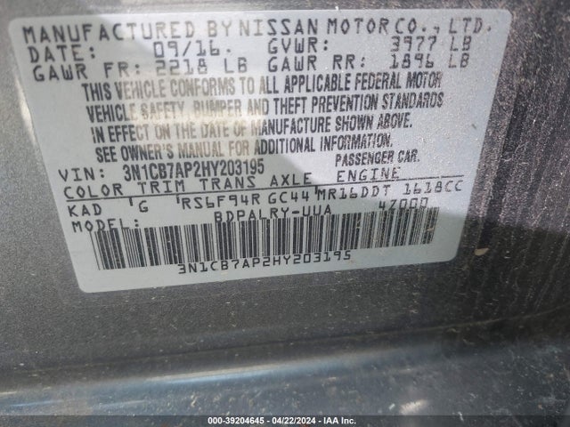 Nissan Sentra Sr Turbo 2017 3N1CB7AP2HY203195 Image 9