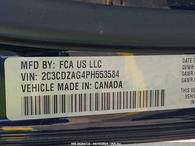 Dodge Challenger Sxt 2023 2C3CDZAG4PH553584 Image 9