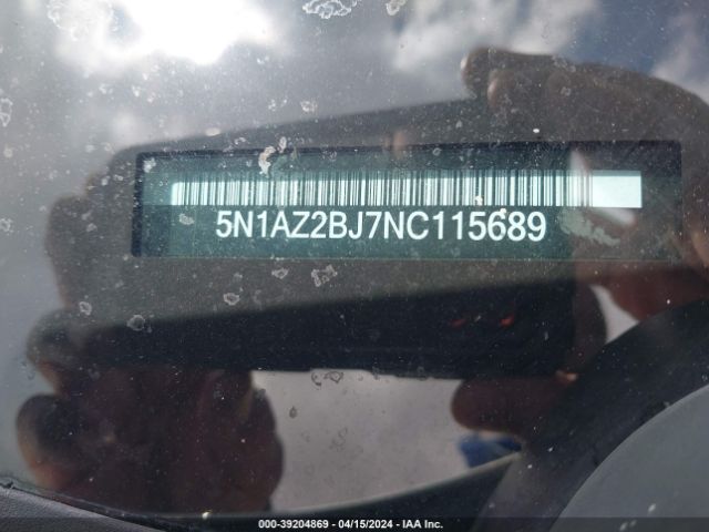 5N1AZ2BJ7NC115689 Nissan Murano Sv Fwd