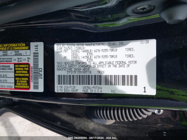 Toyota Tundra Sr5 2021 5TFDY5F15MX985710 Image 9