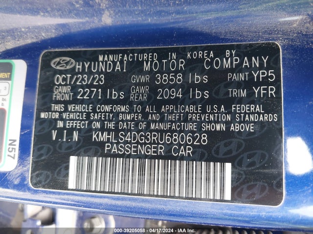 Hyundai ELANTRA SEL 2024 KMHLS4DG3RU680628 Image 9