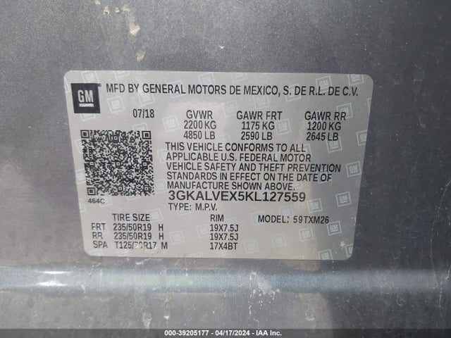 GMC Terrain Slt 2019 3GKALVEX5KL127559 Image 9