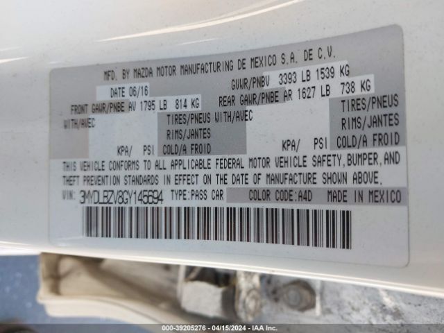 3MYDLBZV8GY145694 Scion IA