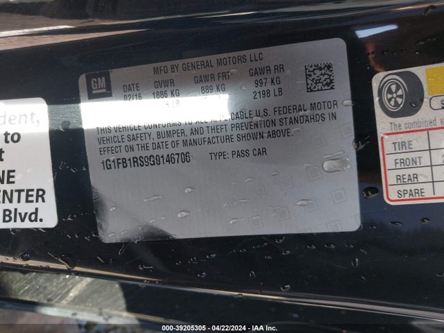 Chevrolet Camaro 1lt 2016 1G1FB1RS9G0146706 Image 9