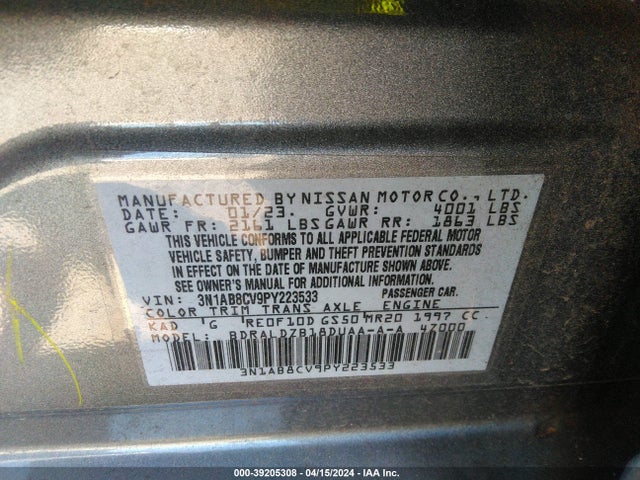Nissan Sentra Sv Xtronic Cvt 2023 3N1AB8CV9PY223533 Image 9