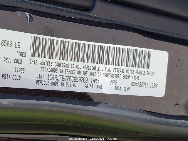 Jeep Grand Cherokee Limited 2015 1C4RJFBG7FC650789 Image 9