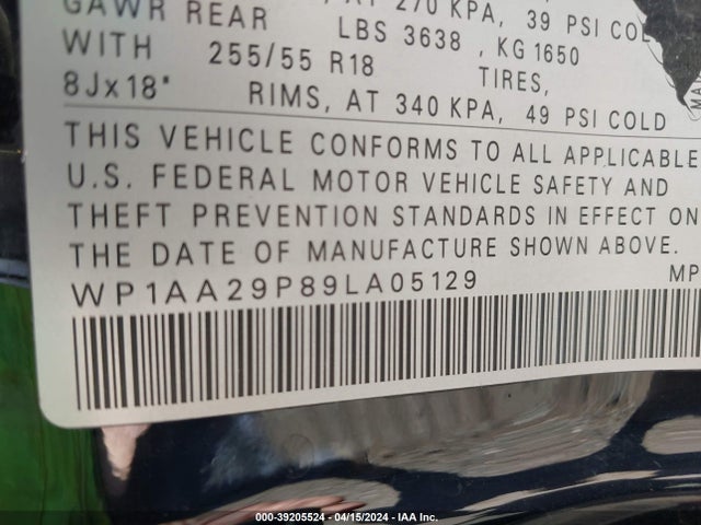 2009 PORSCHE CAYENNE WP1AA29P89LA05129 Photo 8