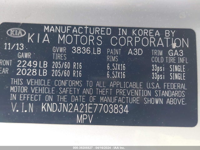 KIA Soul 2014 KNDJN2A21E7703834 Image 9