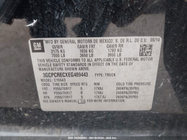 Chevrolet Silverado 1500 1lt 2014 3GCPCRECXEG489443 Image 9