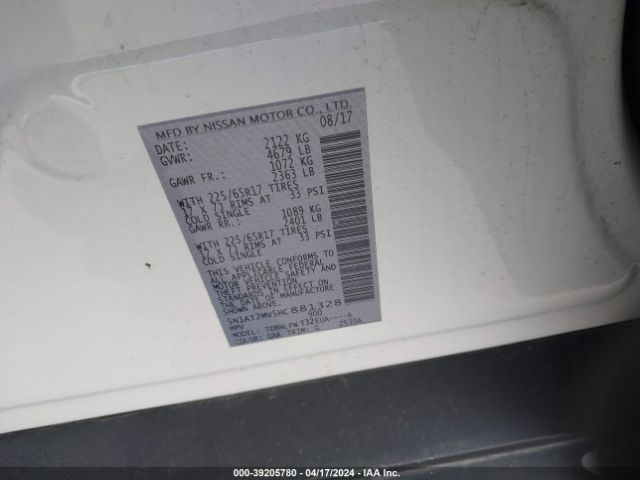 5N1AT2MV5HC881328 Nissan ROGUE S