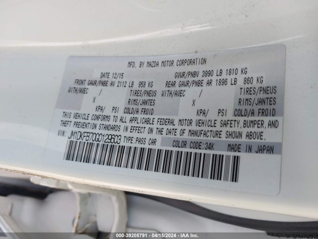 JM1DKFB70G0129603 Mazda Cx-3 Sport