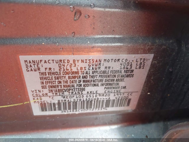Nissan Sentra Sv Xtronic Cvt 2023 3N1AB8CV0PY273396 Image 9