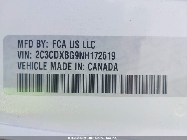 Dodge Charger Sxt Rwd 2022 2C3CDXBG9NH172619 Image 9