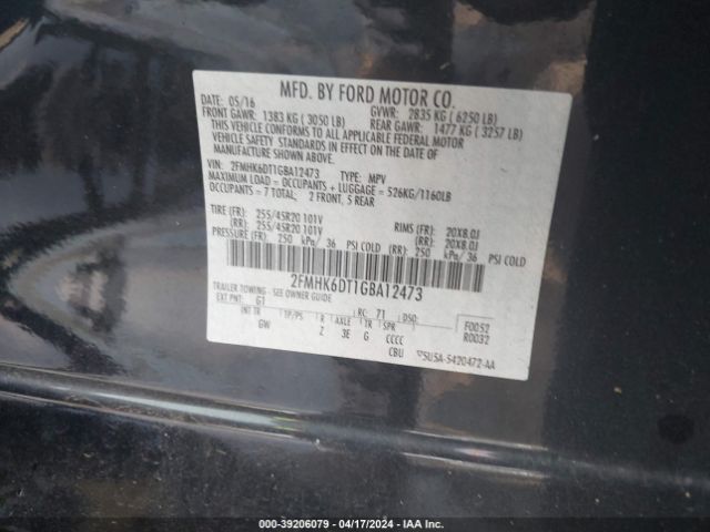 2FMHK6DT1GBA12473 Ford Flex Limited