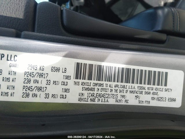 Jeep Grand Cherokee Laredo 2014 1C4RJEAG4EC217215 Image 9