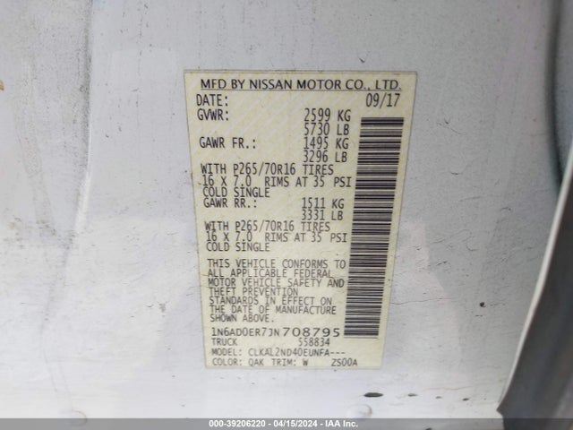 Nissan Frontier Sv 2018 1N6AD0ER7JN708795 Image 9