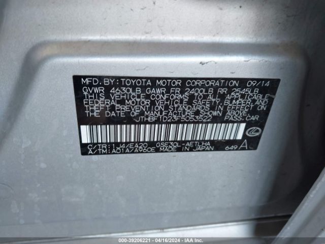 JTHBF1D23F5053522 Lexus IS 250