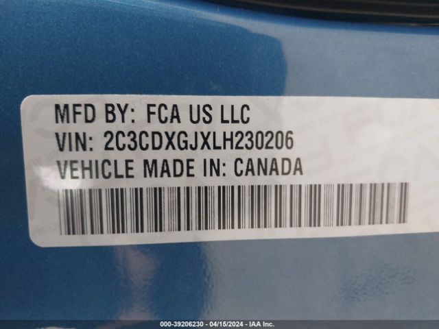 2C3CDXGJXLH230206 Dodge Charger Scat Pack Rwd