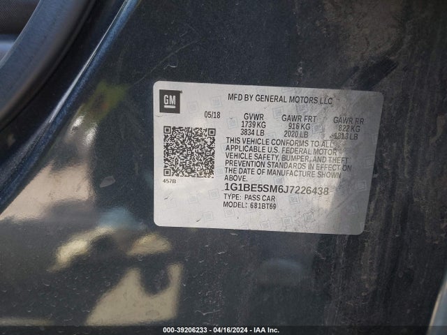 Chevrolet Cruze Lt Auto 2018 1G1BE5SM6J7226438 Image 9