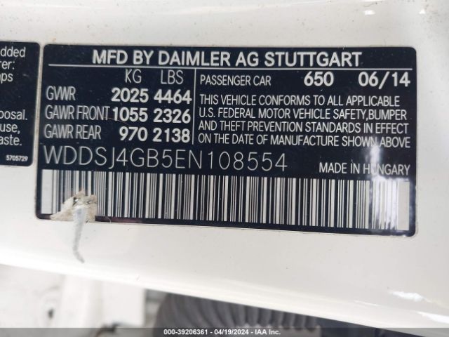 WDDSJ4GB5EN108554 Mercedes-Benz CLA 250 4MATIC