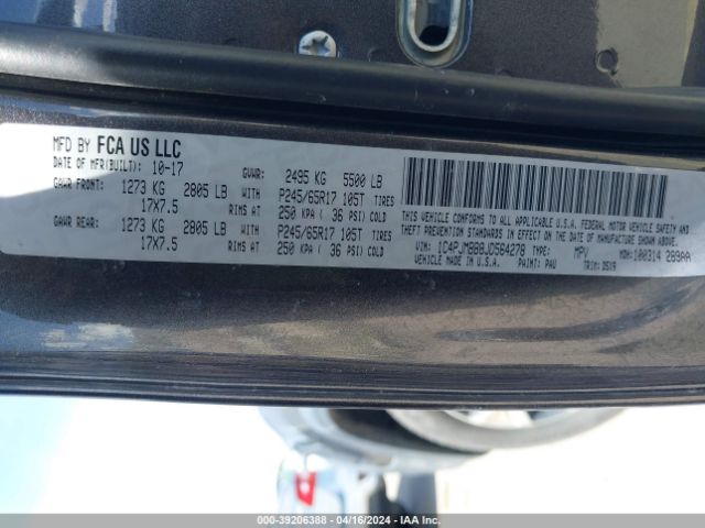 1C4PJMBB8JD564278 Jeep Cherokee Trailhawk 4x4