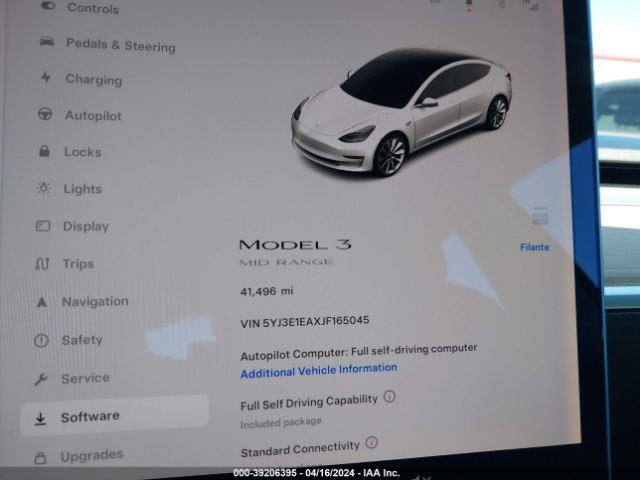 5YJ3E1EAXJF165045 Tesla Model 3 Long Range/mid Range