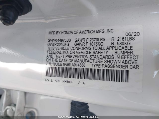 19UUB1F56LA014666 Acura Tlx Tech Package