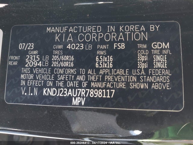 KIA SOUL LX 2024 KNDJ23AU7R7898117 Image 9