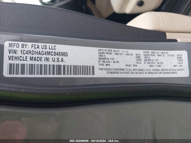 Dodge Durango Sxt Plus Rwd 2021 1C4RDHAG4MC846965 Image 9