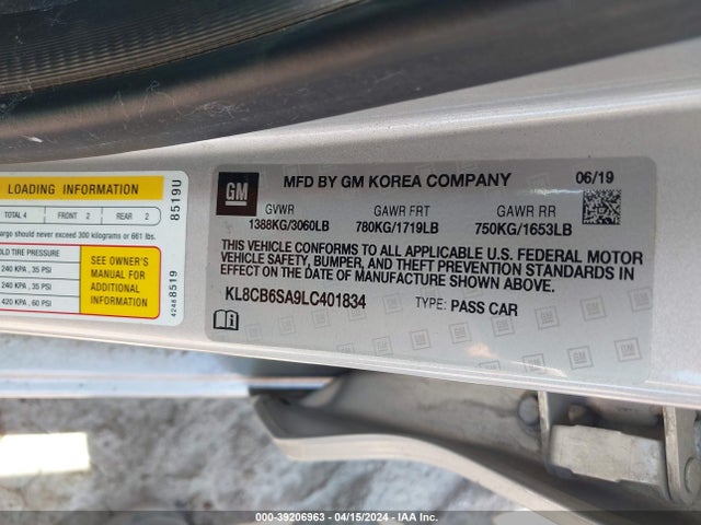 Chevrolet Spark Fwd Ls Automatic 2020 KL8CB6SA9LC401834 Image 9