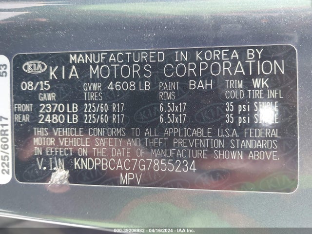 KIA Sportage Lx 2016 KNDPBCAC7G7855234 Image 9