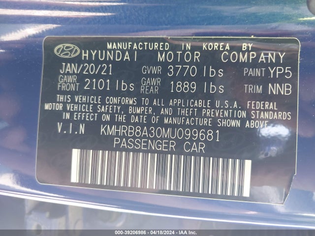 Hyundai Venue Se 2021 KMHRB8A30MU099681 Image 9