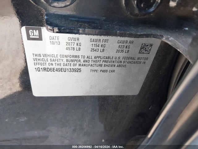 Chevrolet Volt 2014 1G1RD6E49EU133925 Image 9