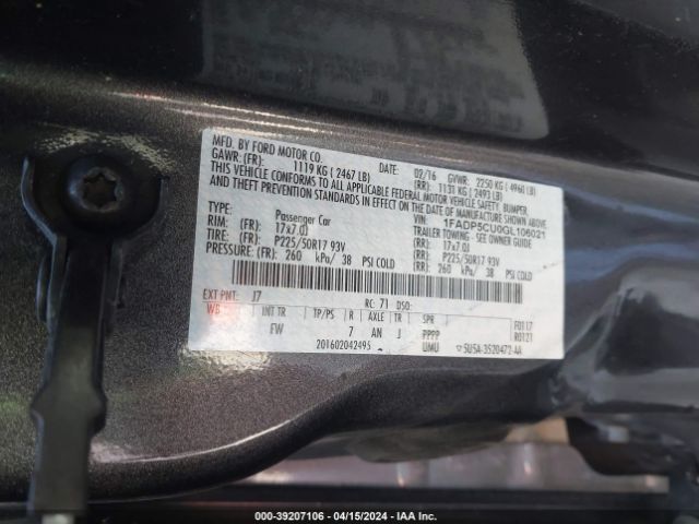 1FADP5CU0GL106021 Ford C-max Energi Sel