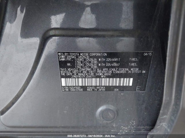 Toyota RAV4 LE 2015 JTMZFREV7FJ044711 Image 9