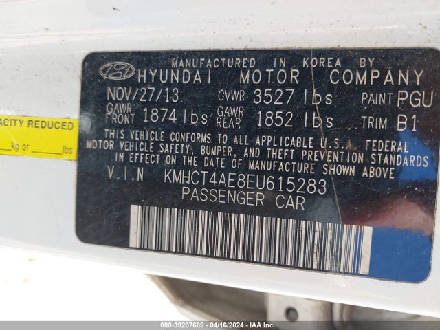 Hyundai ACCENT GLS 2014 KMHCT4AE8EU615283 Image 9