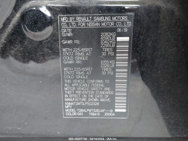 KNMAT2MT1LP502328 Nissan Rogue S Fwd