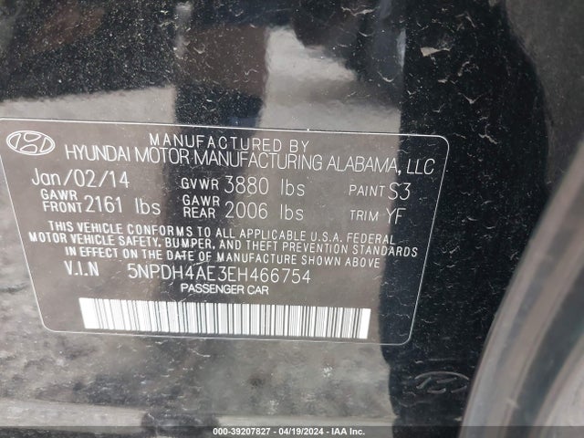 Hyundai ELANTRA SE 2014 5NPDH4AE3EH466754 Image 9