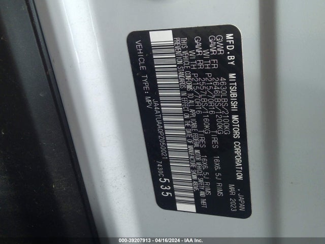Mitsubishi Eclipse Cross Es S-awc 2023 JA4ATUAA0PZ050021 Image 9