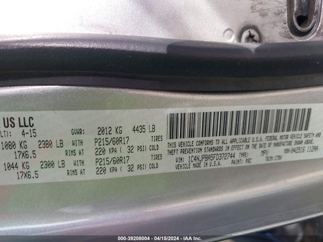 1C4NJPBA5FD372744 Jeep Patriot Altitude Edition