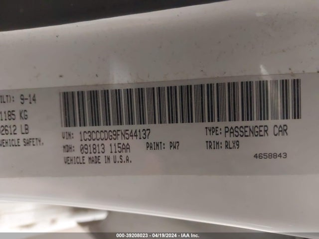 Chrysler 200 S 2015 1C3CCCDG9FN544137 Image 9