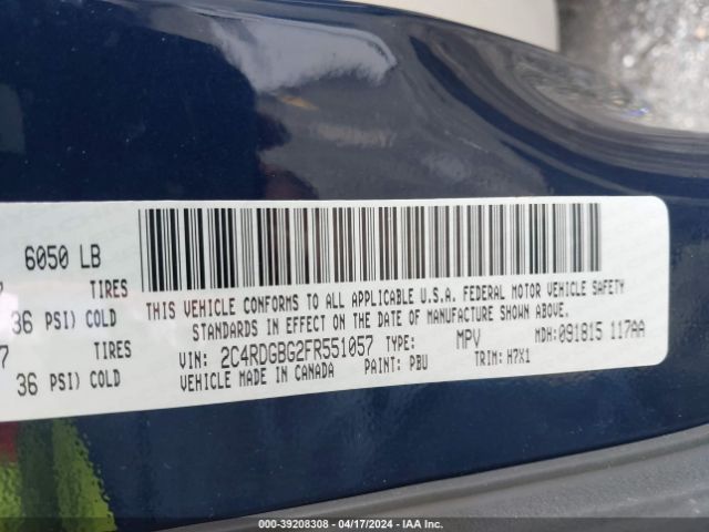 2C4RDGBG2FR551057 Dodge Grand Caravan American Value Pkg
