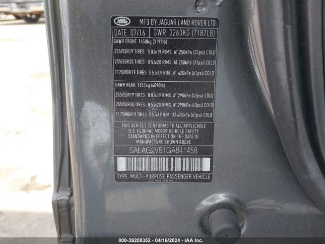 SALAG2V61GA841458 Land Rover LR4