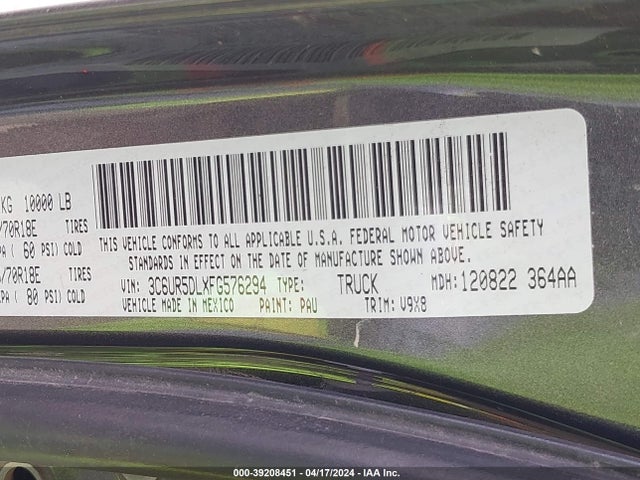 RAM 2500 Slt 2015 3C6UR5DLXFG576294 Image 9