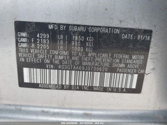 4S3GTAA69J3730620 Subaru Impreza 2.0i
