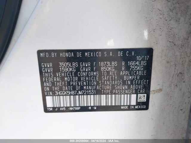 Honda FIT EX 2018 3HGGK5H87JM721531 Image 9