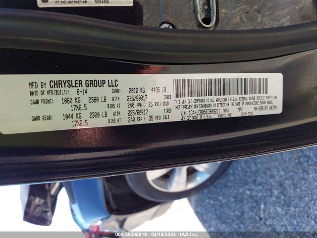 Jeep Compass Sport 2014 1C4NJCBB5ED909211 Image 9
