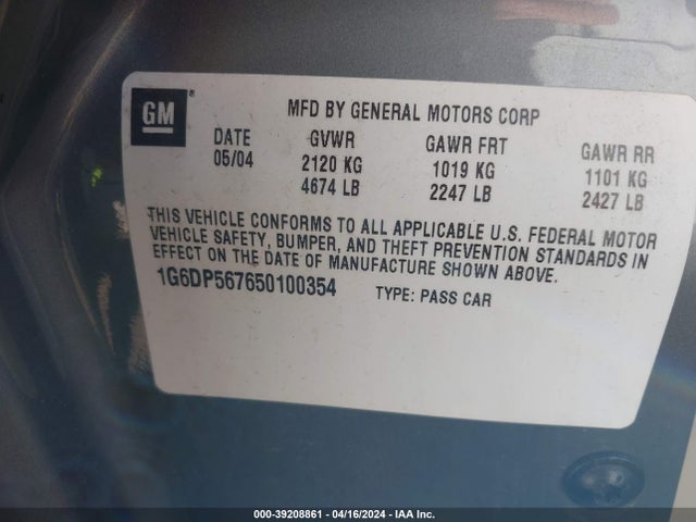 2005 CADILLAC CTS 1G6DP567650100354 Photo 8