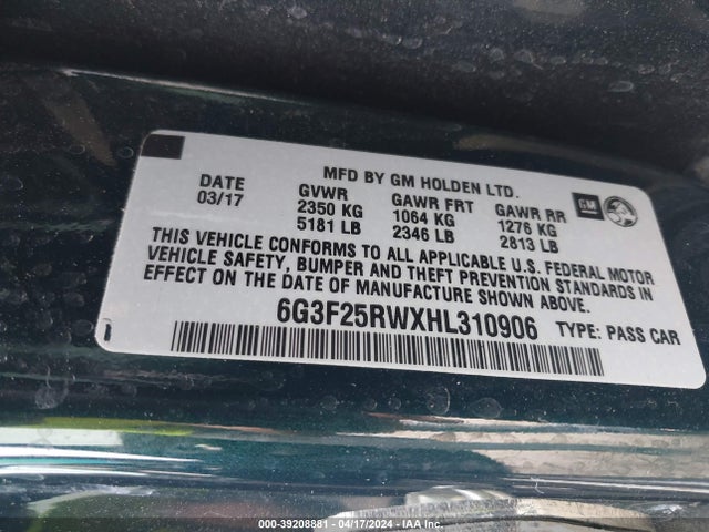 Chevrolet SS 2017 6G3F25RWXHL310906 Image 9